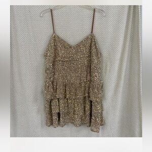 Arula Sparkling Gold Sequin Dress Size 2X